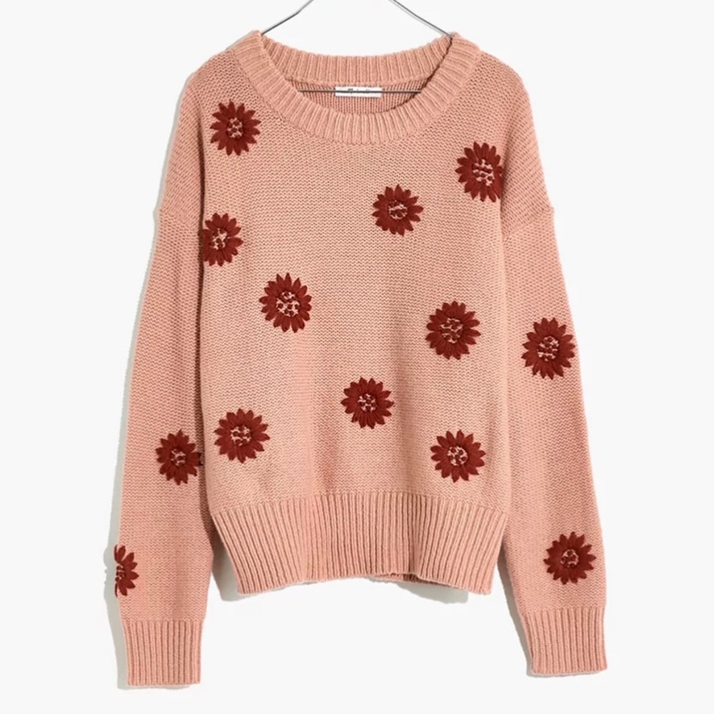 Madewell Flower Embroidered Sweater